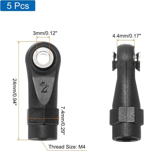 MECCANIXITY M4xL24mm Lever Steering Linkage Tie Rod Ball Head Link Joint End for RC Crawler Car Pack of 10 in Saudi Arabia