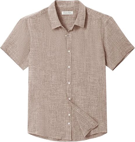 Men's Short Sleeve Button Down Shirt Cuban Collar Anti-Wrinkle Shirt Casual Summer Beach Shirt in Saudi Arabia