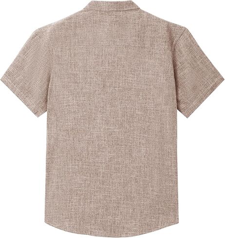 Men's Short Sleeve Button Down Shirt Cuban Collar Anti-Wrinkle Shirt Casual Summer Beach Shirt in Saudi Arabia