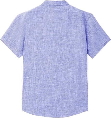 Men's Short Sleeve Button Down Shirt Cuban Collar Anti-Wrinkle Shirt Casual Summer Beach Shirt in Saudi Arabia