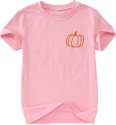 Kid Boys Girls Halloween Terts Termbroidery Pumpkin Thirts Spooky Season Tees Stefits Short Sleeve Fall Tops in Kuwait