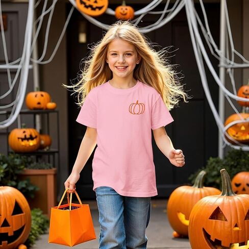 Kid Boys Girls Halloween Terts Termbroidery Pumpkin Thirts Spooky Season Tees Stefits Short Sleeve Fall Tops in Kuwait
