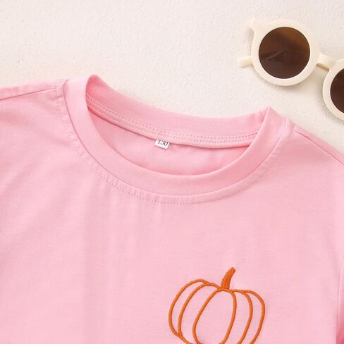 Kid Boys Girls Halloween Terts Termbroidery Pumpkin Thirts Spooky Season Tees Stefits Short Sleeve Fall Tops in Kuwait