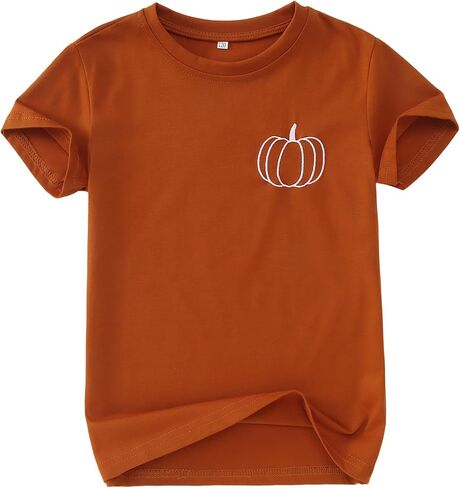 Kid Boys Girls Halloween Terts Termbroidery Pumpkin Thirts Spooky Season Tees Stefits Short Sleeve Fall Tops in Kuwait
