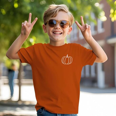 Kid Boys Girls Halloween Terts Termbroidery Pumpkin Thirts Spooky Season Tees Stefits Short Sleeve Fall Tops in Kuwait