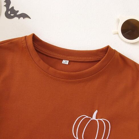 Kid Boys Girls Halloween Terts Termbroidery Pumpkin Thirts Spooky Season Tees Stefits Short Sleeve Fall Tops in Kuwait
