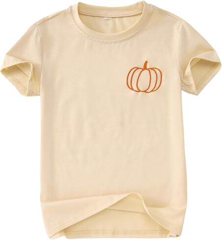 Kid Boys Girls Halloween Terts Termbroidery Pumpkin Thirts Spooky Season Tees Stefits Short Sleeve Fall Tops in Saudi Arabia