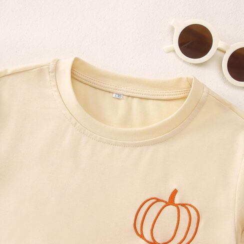Kid Boys Girls Halloween Terts Termbroidery Pumpkin Thirts Spooky Season Tees Stefits Short Sleeve Fall Tops in Saudi Arabia