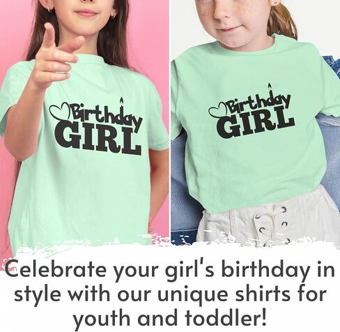 Birthday Girl with Heart Shirts 2 to 16 Years Old Cute Teen Girls Soft Cotton Top Tees in Kuwait