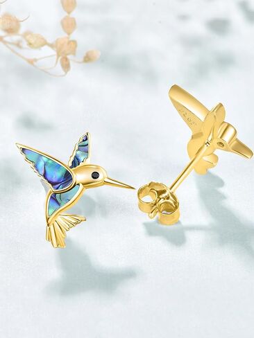 Dreamboat Hummingbird Bird Stud أقراط للنساء 925 الجنيه الفضية الفضية هدايا مجوهرات الطائر الطنان من أجل الأذن الحساسة in Kuwait