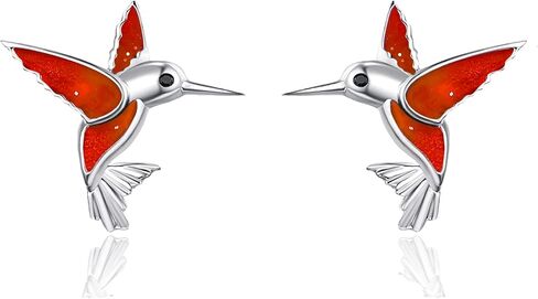 Dreamboat Hummingbird Bird Stud أقراط للنساء 925 الجنيه الفضية الفضية هدايا مجوهرات الطائر الطنان من أجل الأذن الحساسة in Kuwait