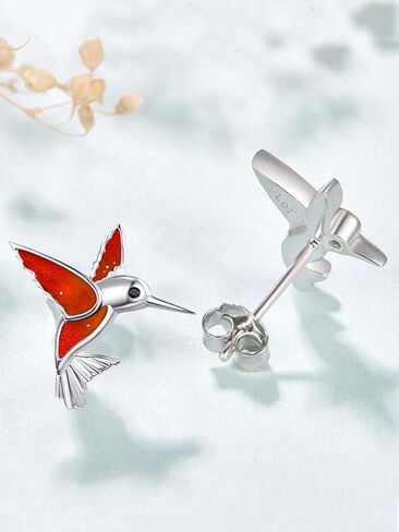 Dreamboat Hummingbird Bird Stud أقراط للنساء 925 الجنيه الفضية الفضية هدايا مجوهرات الطائر الطنان من أجل الأذن الحساسة in Kuwait