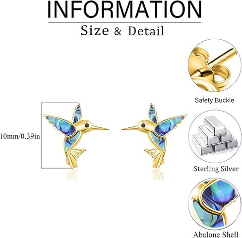 Dreamboat Hummingbird Bird Stud أقراط للنساء 925 الجنيه الفضية الفضية هدايا مجوهرات الطائر الطنان من أجل الأذن الحساسة in Kuwait