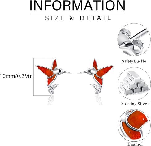 Dreamboat Hummingbird Bird Stud أقراط للنساء 925 الجنيه الفضية الفضية هدايا مجوهرات الطائر الطنان من أجل الأذن الحساسة in Kuwait