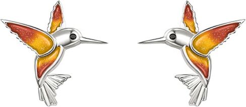 Dreamboat Hummingbird Bird Stud أقراط للنساء 925 الجنيه الفضية الفضية هدايا مجوهرات الطائر الطنان من أجل الأذن الحساسة in Kuwait