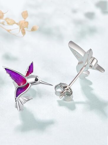 Dreamboat Hummingbird Bird Stud Earrings for Women 925 Sterling Silver Hypoallergenic Hummingbird Jewelry Gifts for Sensitive Ear in Saudi Arabia