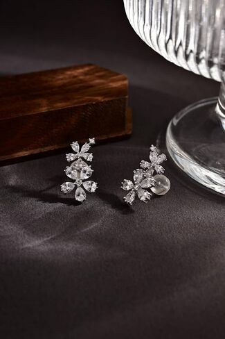 S925 Sterling Silver Sakura Daisy Cherry Blossom Studs Earrings Flowers Jewelry Gift for Women Ladies Wedding Birthday gift in Saudi Arabia