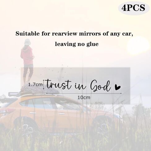 4PCS Car Stickers,Car Accessories Trust in God Rearview Mirror Sticker,Auto Stickers and Decals,Auto Decals for Women,Trust in God Mirror Decoration,Fits for Women Drivers, Motorcycles (白色) in Saudi Arabia