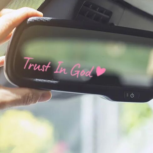 4PCS Car Stickers,Car Accessories Trust in God Rearview Mirror Sticker,Auto Stickers and Decals,Auto Decals for Women,Trust in God Mirror Decoration,Fits for Women Drivers, Motorcycles (白色) in Saudi Arabia