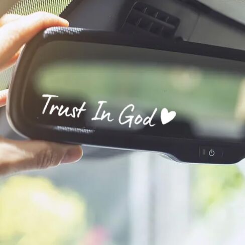 4PCS Car Stickers,Car Accessories Trust in God Rearview Mirror Sticker,Auto Stickers and Decals,Auto Decals for Women,Trust in God Mirror Decoration,Fits for Women Drivers, Motorcycles (白色) in Saudi Arabia