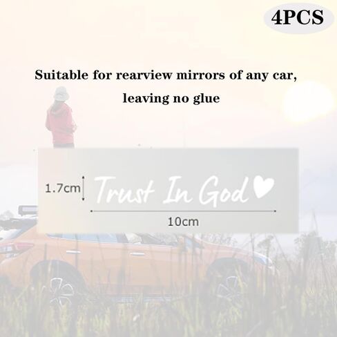 4PCS Car Stickers,Car Accessories Trust in God Rearview Mirror Sticker,Auto Stickers and Decals,Auto Decals for Women,Trust in God Mirror Decoration,Fits for Women Drivers, Motorcycles (白色) in Saudi Arabia