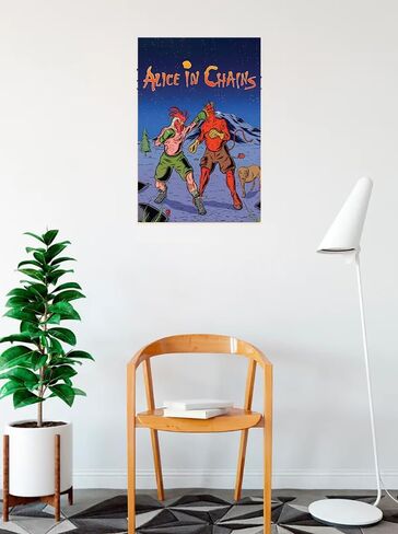 BUY ART FOR LESS Officially Licensed Alice In Chains Cartoon Boxing Rooster 24 x 36 Inch Art Poster - Decorative Print - Poster Paper - Ready to Frame in Saudi Arabia