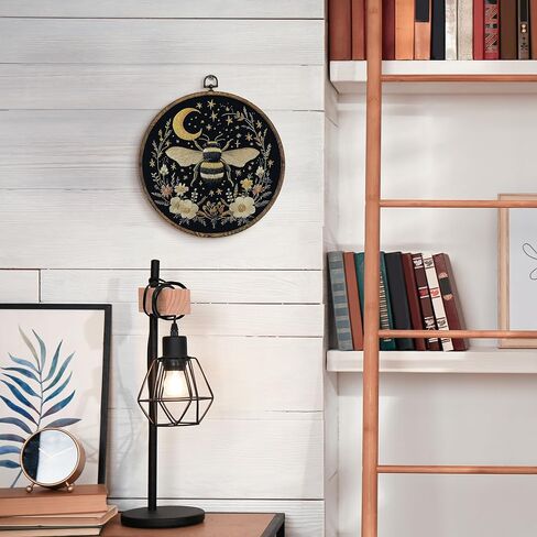Kfxhangd Vintage Raven Crow Round Wall Art Framed ، Raven Botanical Wall Art ، Cottagecore Crow Canvas Wall Art Decor in Kuwait