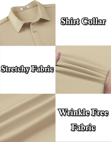 Coofandy Men's Long Sleeve Trinkle Trinkle Free Button Down Discal Estrud Sress Shirt in Saudi Arabia
