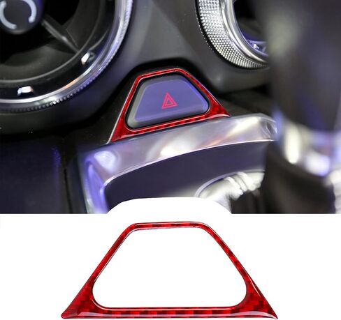 Ruiante متوافق مع ألياف الكربون Center Center Censole Button Panel Double Flash Light Trim Exclseories لـ Camaro 2015 2016 2017 2018 2019 2020 2021 2022 2023 2024 (1PCS Red) in Kuwait