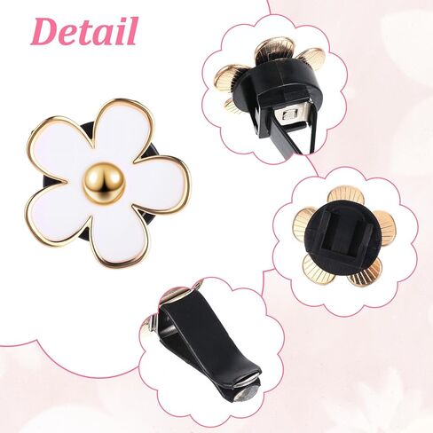 8 Pcs Car Vent Clips Daisy White Flower Air Freshener Vent Clips with 4pcs Perfume Tablets Car Interior Decor Accessories for Women(No Fragrance) in Kuwait