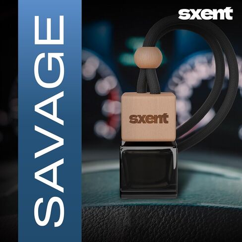 SXENT Savage Car Air Freshener for Men | Formaldehyde-Free Long-Lasting Fragrance Inspired by Sauvage | Vent-Clip or Hanging Black Diffuser in Saudi Arabia