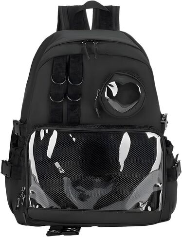 Ita Bag Preppy Backpack with Pin Display Insert for School Anime Cosplay (Black) in Kuwait