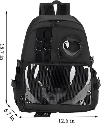 Ita Bag Preppy Backpack with Pin Display Insert for School Anime Cosplay (Black) in Kuwait