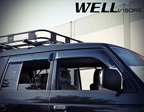 Wellvisors Windows ، انحرافات الرياح المتوافقة مع Mitsubishi Montero 1992-2000 سلسلة الأمطار الحرس الممتاز 3-847MI011 in Saudi Arabia