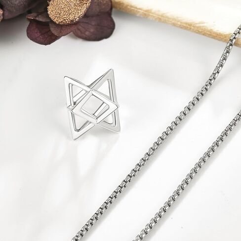 Sterling Silver Star of David Necklace - Metatron Necklace Gift for Men in Saudi Arabia