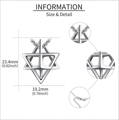 Sterling Silver Star of David Necklace - Metatron Necklace Gift for Men in Saudi Arabia