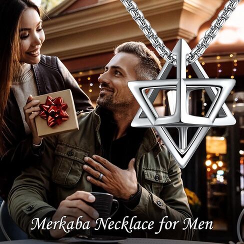 Sterling Silver Star of David Necklace - Metatron Necklace Gift for Men in Saudi Arabia