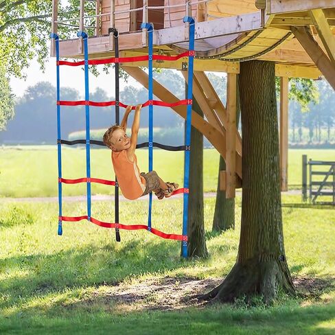 Climbing Net for Kids Outdoor, Climbing Cargo Net, Playground Accessories, Kids Climbing Net Swing Set for Jungle Gyms Playground Obstacle Course Training for Outdoor (Three Colors) in Kuwait