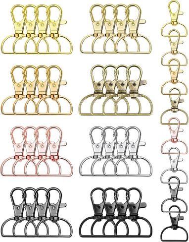 Fiveizero 80pcs دواريف دوب ، 8 ألوان خطاطين دوارة معدنية ، مقاطع مفاتيح 25 مم ، أجهزة محفظة لصنع الحقائب ، مقاطع الحبل ، الحرف اليدوية ، مقاطع دوارة للسلاسل المفاتيح ، المحافظ ، الملحقات in Saudi Arabia