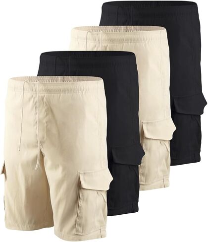 Liloak Men's 3/4 Pack Classic Cargo Shorts 10 Inseam,4 Pockets Walking Shorts Casual Lightweight with Waistband Drawstring in Saudi Arabia
