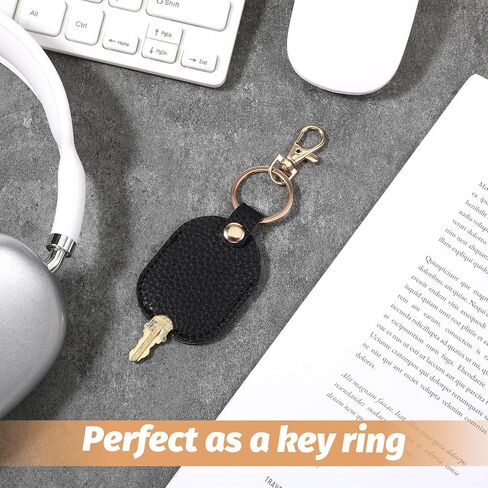Leather Cars Key Sleeve for Broken Key, Car Keys Loop Replacement Keys Fob Cover Sleeve Broken Car Keychains Protector Holder, Stylish Durable Mini Keyring Holder for Women Men (Black) in Saudi Arabia