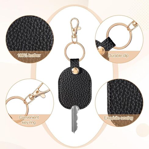 Leather Cars Key Sleeve for Broken Key, Car Keys Loop Replacement Keys Fob Cover Sleeve Broken Car Keychains Protector Holder, Stylish Durable Mini Keyring Holder for Women Men (Black) in Saudi Arabia