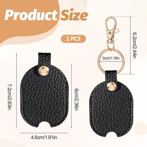 Leather Cars Key Sleeve for Broken Key, Car Keys Loop Replacement Keys Fob Cover Sleeve Broken Car Keychains Protector Holder, Stylish Durable Mini Keyring Holder for Women Men (Black) in Saudi Arabia