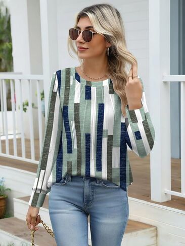 Long Sleeve Tunic Tops for Women Crew Neck Pleated T-Shirts Business Work Blouses Fall 2025 Clothes in Saudi Arabia
