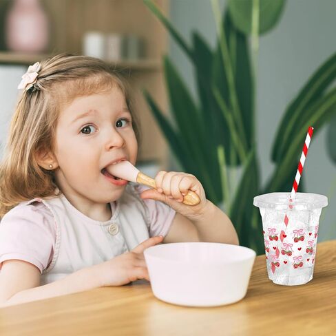 50Pcs Pink Bow Disposable Plastic Cups with Lids and Straws 12oz Cute Bow Heart Cold Beverage Drinking Cups for Bridal Shower Wedding Birthday Party Supplies in Kuwait