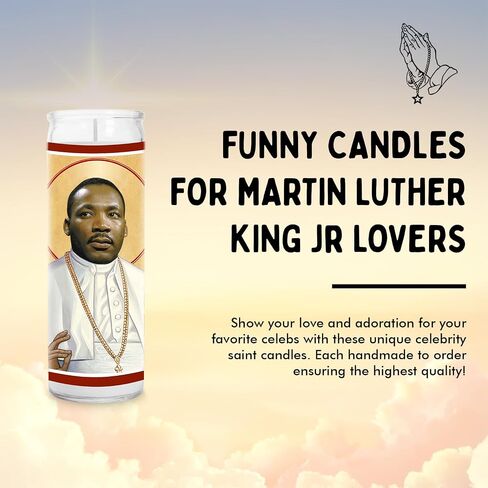 Martin Luther Glass Jar Candle - شمع الصويا المصنوع يدويًا - هدية فريدة - شمعة منزلية مزخرفة لغرفة المعيشة أو المكتب in Saudi Arabia