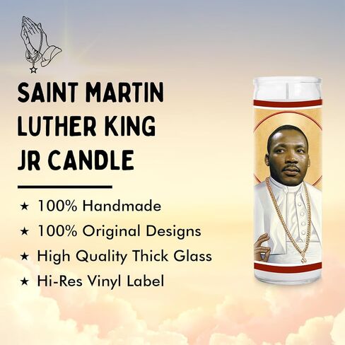 Martin Luther Glass Jar Candle - شمع الصويا المصنوع يدويًا - هدية فريدة - شمعة منزلية مزخرفة لغرفة المعيشة أو المكتب in Saudi Arabia