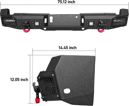 المصد الخلفي متوافق مع 99 00 01 02 03 04 05 06 07 08 09 10 11 12 13 14 15 16 Ford F250 F350 F550 (باستثناء Raptor و EcoBoost) in Kuwait