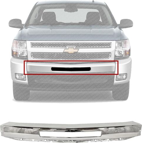 BUMPER PUMPER IMPACT BAR chrome Steel Replace Direct متوافق مع 2009-2013 شيفروليه سيلفرادو 1500/2007-2010 2500 3500 GM1002831 15941850 in Kuwait