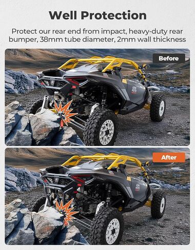 kemimoto الخلفية المصد الخلفي متوافق مع can am maverick r 2024+ ، تغطية واقي الفرشاة الظهر المشتركة الأسود ، استبدال #715007172 in Kuwait